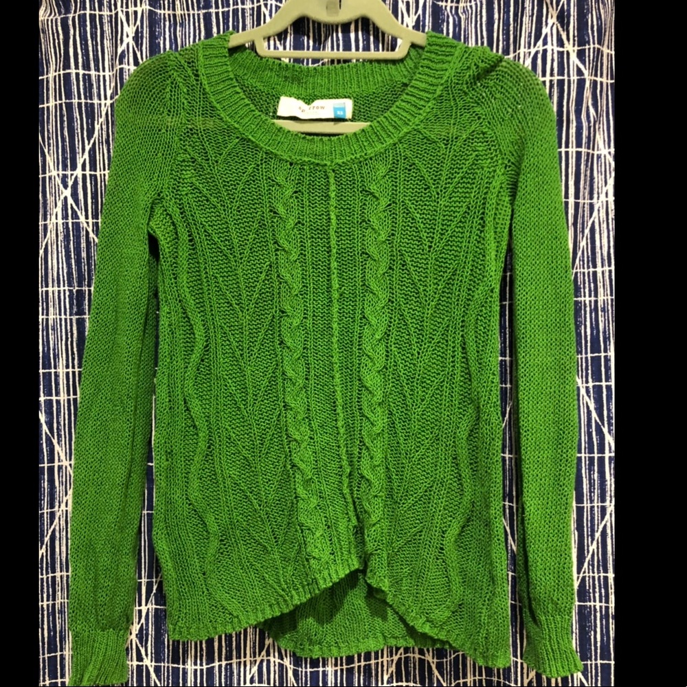 Sparrow Green Cable Knot Sweater, XS